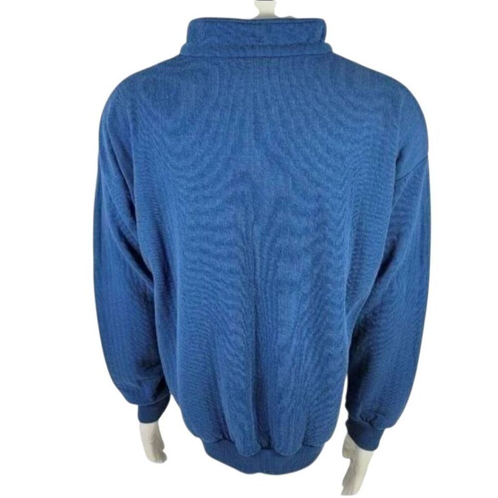 Adidas 90s Vintage Blue Trefoil 1/4 Zip Pullover Sweater Men’s XL Retro Streetwe - Picture 3 of 5